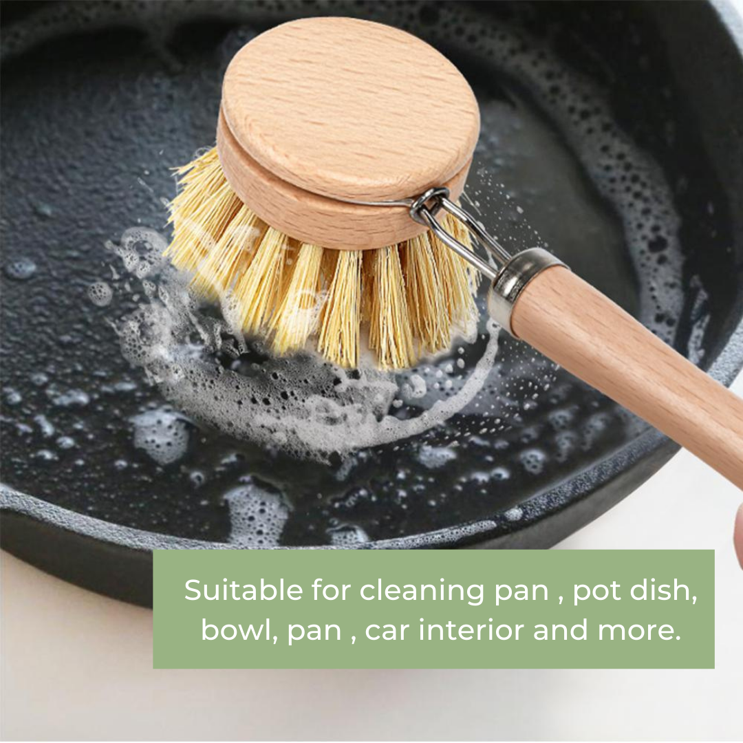 Natural Fibre Dishwashing Brush with replaceable head