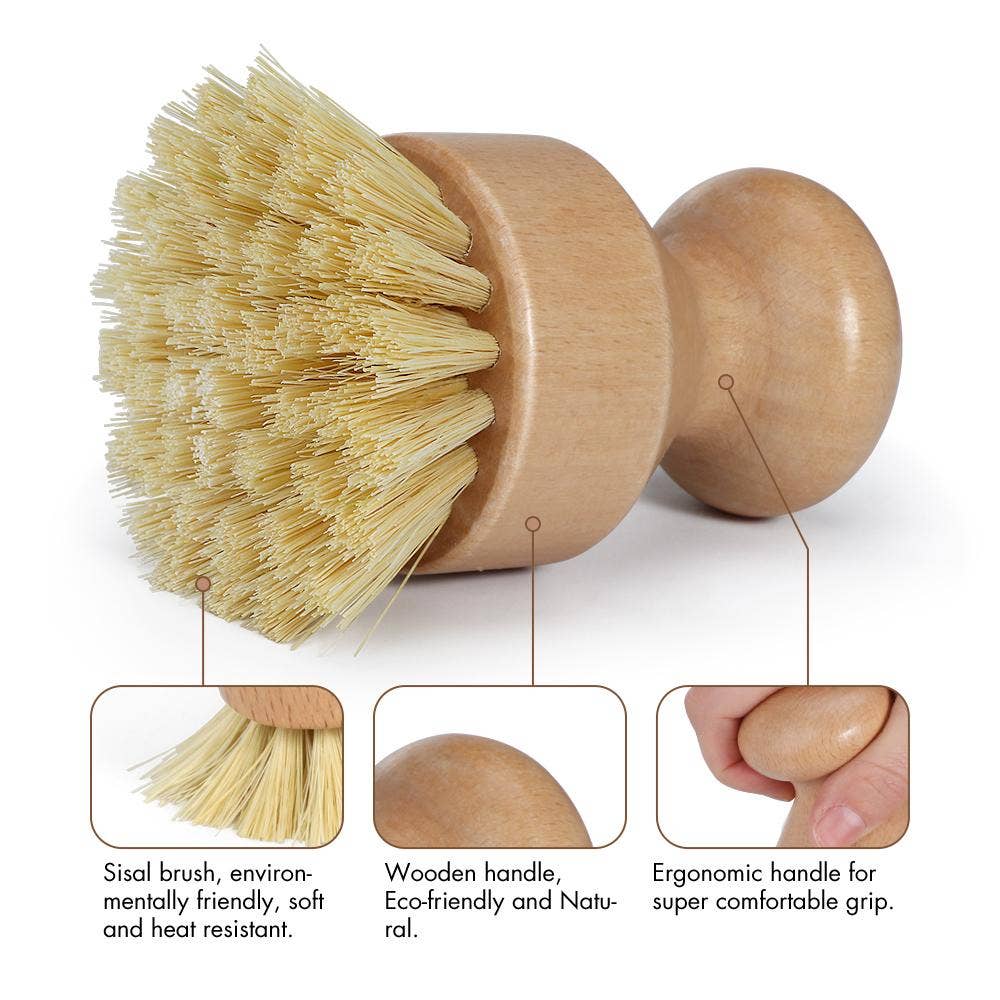 Natural Fibre Pot Brush - scrub sustainably!