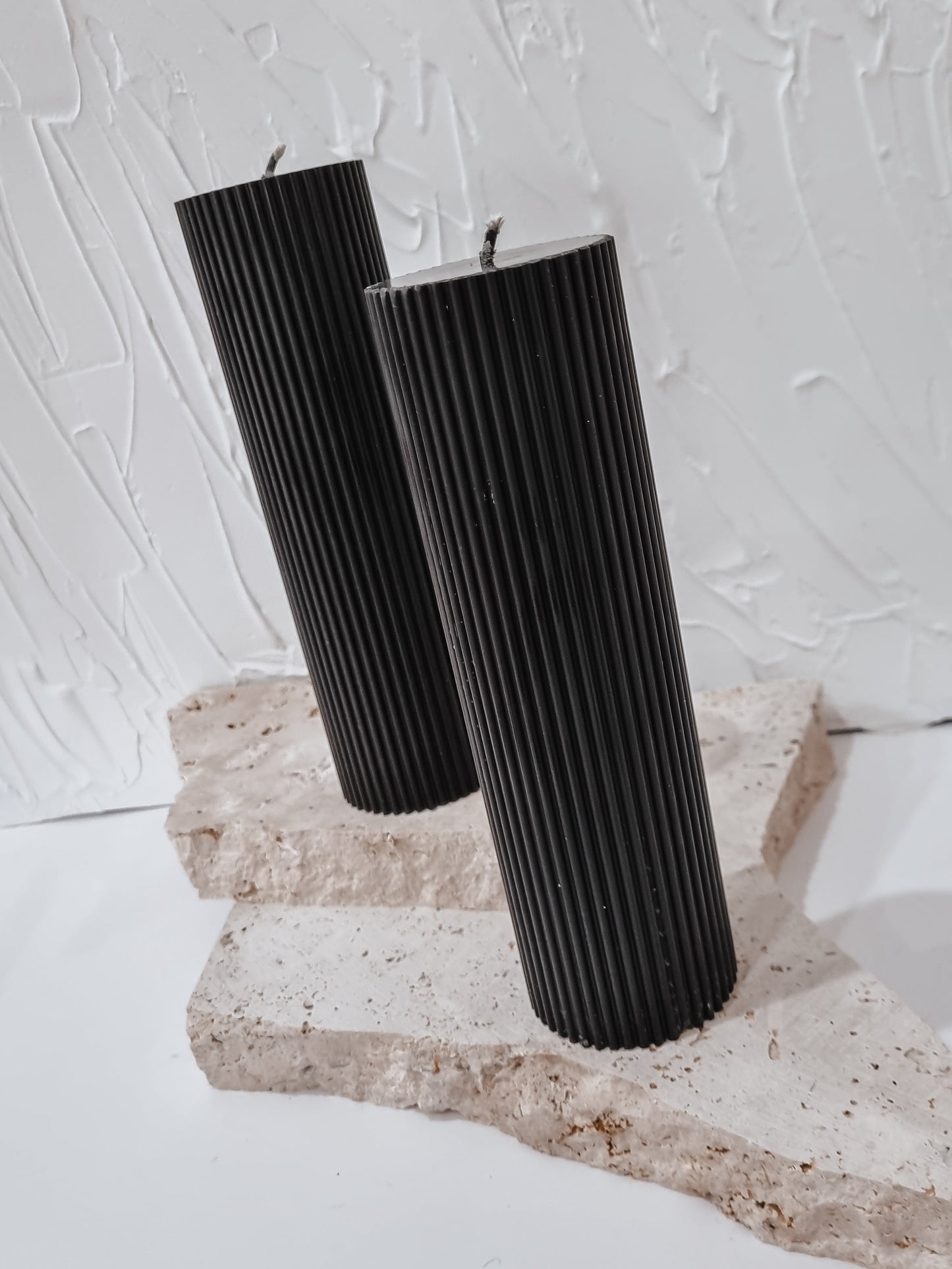 Ribbed Column Candle - 20cm X 6cm